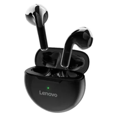 Lenovo HT38 LivePods TWS, trådlösa Bluetooth-hörlurar, minihörlurar, med mikrofon, 30 timmars speltid – svart
