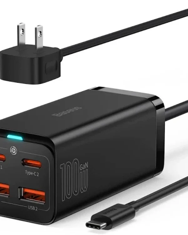 100W Fast Wall Charger Block, 4-Ports, 2 USB C and 2 USB
