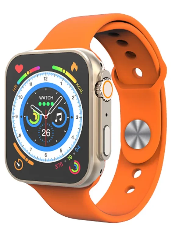 HAMMER Ace Ultra 1.96, Bluetooth Calling Smart Watch with Rotating Crown, Metallic Body, Orange