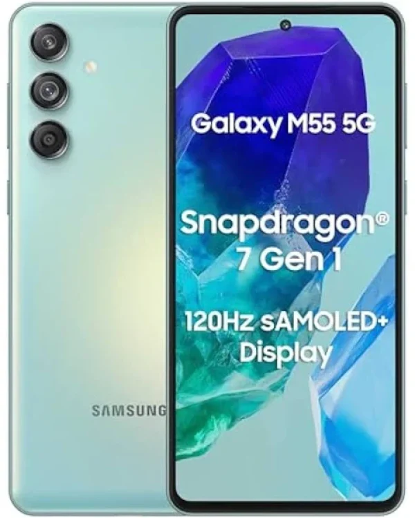 Samsung Galaxy M55 5G, 8 GB RAM, 128 GB ROM, lichtgroen